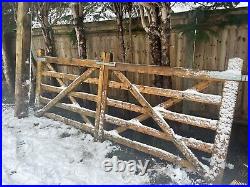 Pair of 5 bar wooden gates and X2 gate posts (each Gate 5ft Wide X 4ft High)