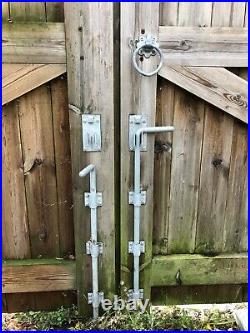Pair of Double Wooden Driveway Garden Gates Doors with all Hinges Catches Bolts
