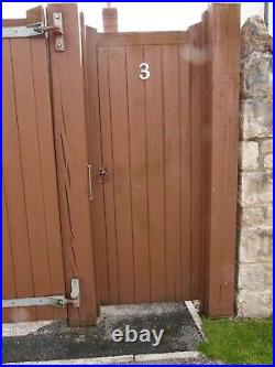Pair of Very Large Wooden Driveway Gates + Side Gate