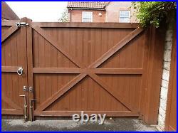 Pair of Very Large Wooden Driveway Gates + Side Gate