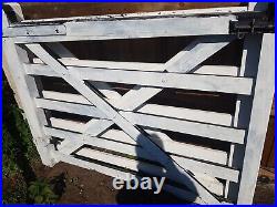 Pair of White Wooden Garden Gates Solid