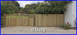 Pair of Wooden Sweeping Top Cottage Entrance Gates