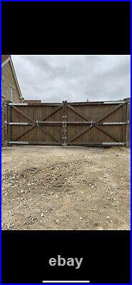 Pair of bespoke wooden driveway gates, wooden garden gates, wooden yard gates