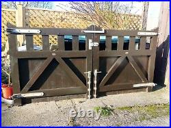 Pair of wooden drive way gates, used, good condition, 2.4m wide x 1.2m high
