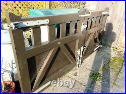 Pair of wooden drive way gates, used, good condition, 2.4m wide x 1.2m high