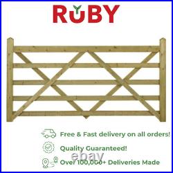 Planed Wooden Field or Entrance Gate Ruby Smooth Finish Timber Farm Gate