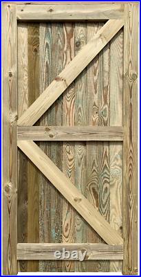 Pressure Treated Feather Edge Double Driveway Wooden Garden Gates Brown or Green