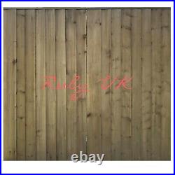 Pressure Treated Feather Edge Double Driveway Wooden Garden Gates Entrance Gates