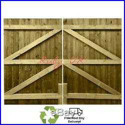 Pressure Treated Tongue & Groove Double Driveway Gate, Heavy Duty Wooden Gate