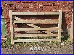 Quality Tanalised 5 Bar Wooden Field Gate Heavy Duty Timber Driveway