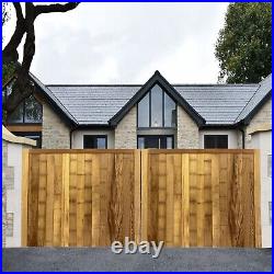 Ruby Iroko Croyde Entrance Gates Pair Durable Mortise & Tenon Wooden Gates