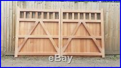 SAPELE Hardwood Heavy Duty Flat Open Top Wooden Driveway Entrance Bespoke Gate