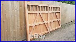 SAPELE Hardwood Heavy Duty Flat Open Top Wooden Driveway Entrance Bespoke Gate