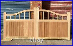 Solid Hardwood Timber Wooden Swan Neck Driveway Gate! Made to measure! Bespoke