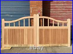 Solid Hardwood Timber Wooden Swan Neck Driveway Gate! Made to measure! Bespoke
