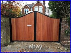 Steel frames/ composite/wooden infill driveway gate
