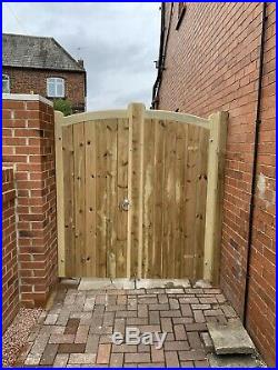 Stockton Curve Timber Entrance Gates Bespoke Wooden Driveway Gates Made To Order