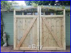 Timber Side Front home Gates Double Driveway Garden Wooden