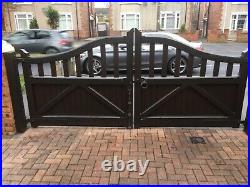 Used Wooden Driveway Gates Fit 3.5 Metres Wide Including Wall Supports