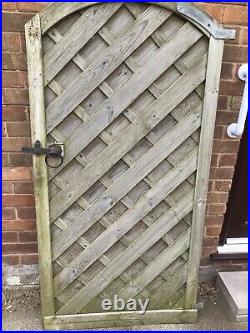 V Arched Wooden Gate 90cm X 180cm Heavy Duty With Some Hardware