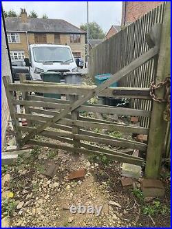 Wooden 5 Bar Curved Heel Driveway Gate X 2