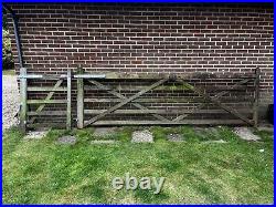 Wooden 5 bar gate 12ft long with 3ft side gate