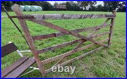 Wooden 8 Foot Farm Field Gate With Hinges On Gate And Catch