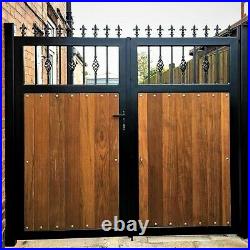 Wooden Clad Bi-folding Driveway Gate #205 Composite Wood No Maintenance