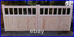 Wooden Double Entrance Cottage Style Driveway Gates Timber Garden Gate