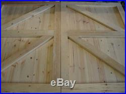 Wooden Double Gates Driveway Timber Garden Tongue & Grooved Fully Framed