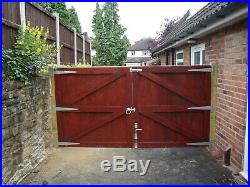 ### Wooden Double Gates Driveway Timber Garden Tongue & Grooved Fully Framed