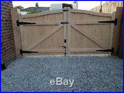 Wooden Driveway Gate 5ft W9ft Heawy Duty Frame 7x10cm