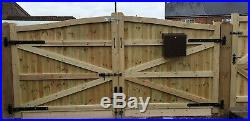 Wooden Driveway Gate H5ft W12ft Heavy Duty Frame 7cmx10cm