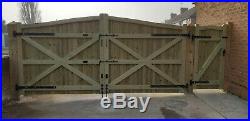 Wooden Driveway Gate Set H6ft W14ft (Gate + Small Gate) Heavy Duty Frame 7cm