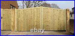 Wooden Driveway Gate Set H6ft W14ft (Gate + Small Gate) HeavyDuty Frame 7cmx10cm