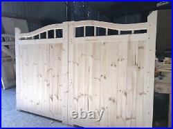 Wooden Driveway Gates 1.7 High X 3m Wide Round Spindles Plus Delivery