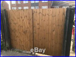 Wooden Driveway Gates 1800 (6ft) Flat Top, Made To Measure