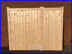 Wooden Driveway Gates 1800 mm (6ft) Flat Top 1/3, 2/3, Made To Measure