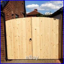 Wooden Driveway Gates 6ft High 11ft Wide (total Width) Free Fitting Kit