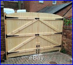 Wooden Driveway Gates! 6ft High 12ft 6 Wide (total Width) Free Fitting Kit