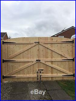 Wooden Driveway Gates! 6ft High 7ft Wide (total Width) Free Hinges & Top Bolt