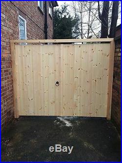 Wooden Driveway Gates 6ft High Straight Top T&g Free Hinges & Top Bolt