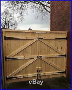 Wooden Driveway Gates 6ft High Straight Top T&g Free Hinges & Top Bolt