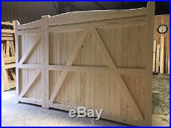 Wooden Driveway Gates And Pedestrian Uneven Split Gate 60/40 70/30 Custom Made