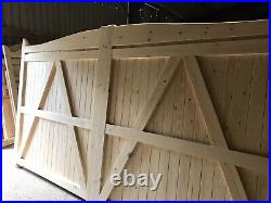 Wooden Driveway Gates Boarded Solid Swan Neck New Modern Design The Manor Gate