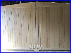 Wooden Driveway Gates Boarded Solid Swan Neck New Modern Design The Manor Gate