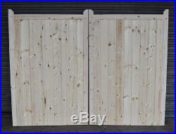 Wooden Driveway Gates Framed, Ledge & Braced 5ft 1500mm Flat Top
