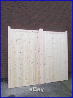 Wooden Driveway Gates Framed, Ledge & Braced 6ft 1800mm Flat Top