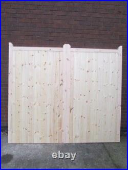Wooden Garden Side Gate Framed Ledge & Braced 5ft 1500mm Flat Top 