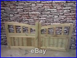 Wooden Driveway Gates, Half Moon Style (BUYING TOTAL WIDTH) 4FT H Bespoke